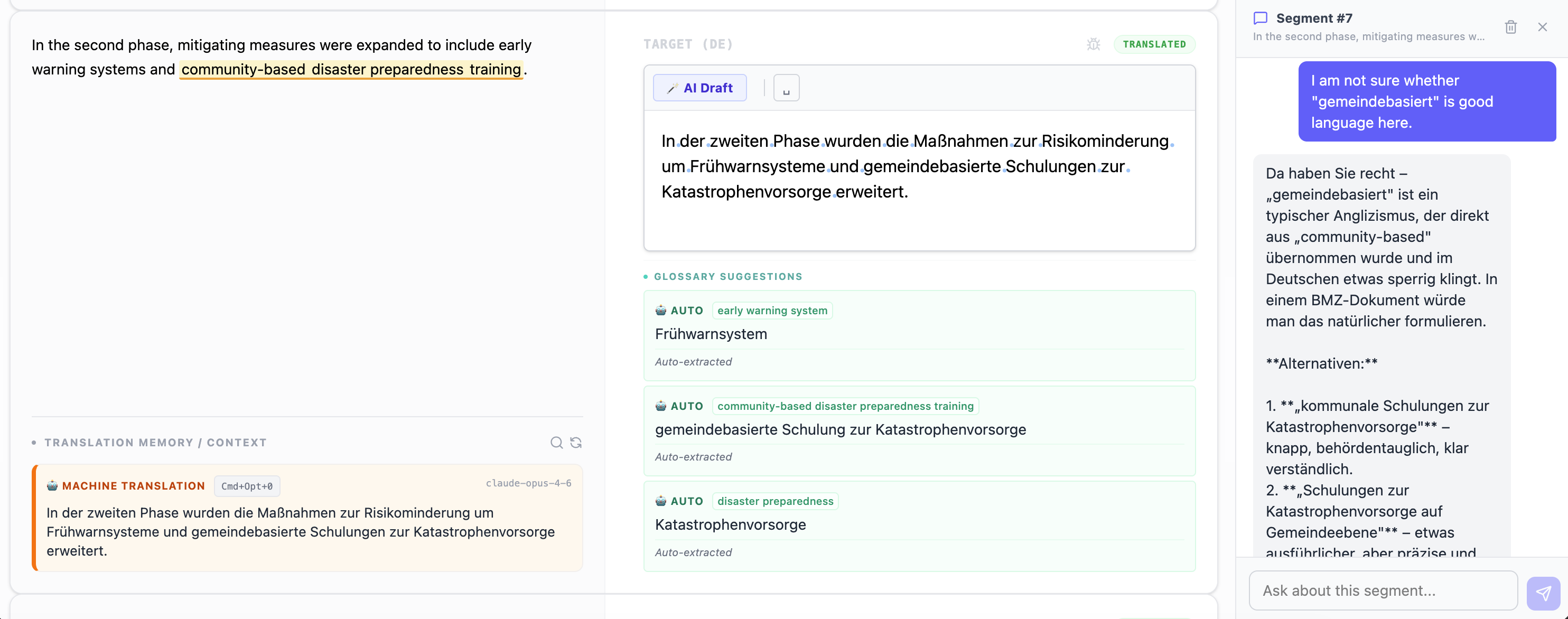 Logion2 Editor View with Chat on Segment
