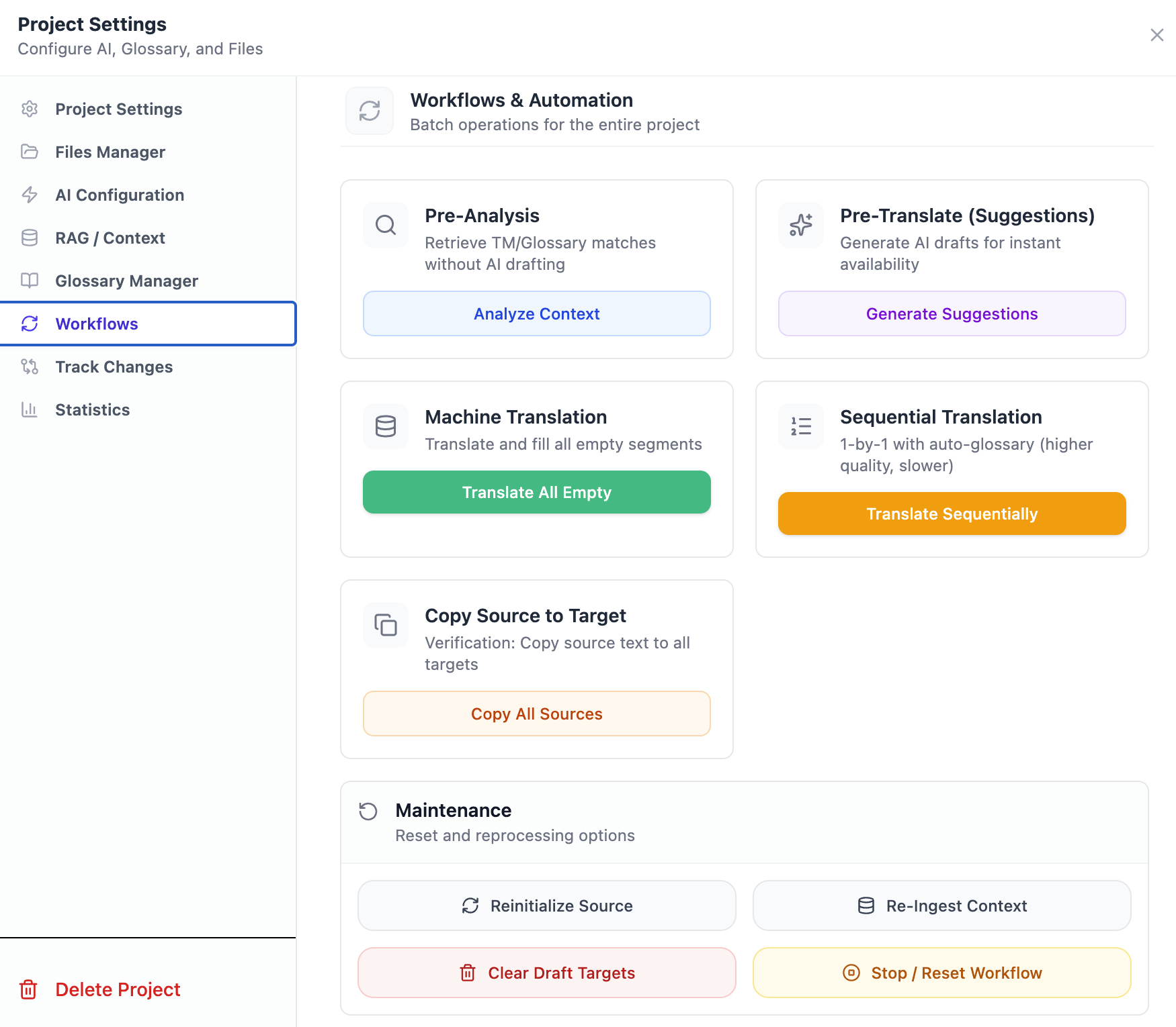 Workflow Selection